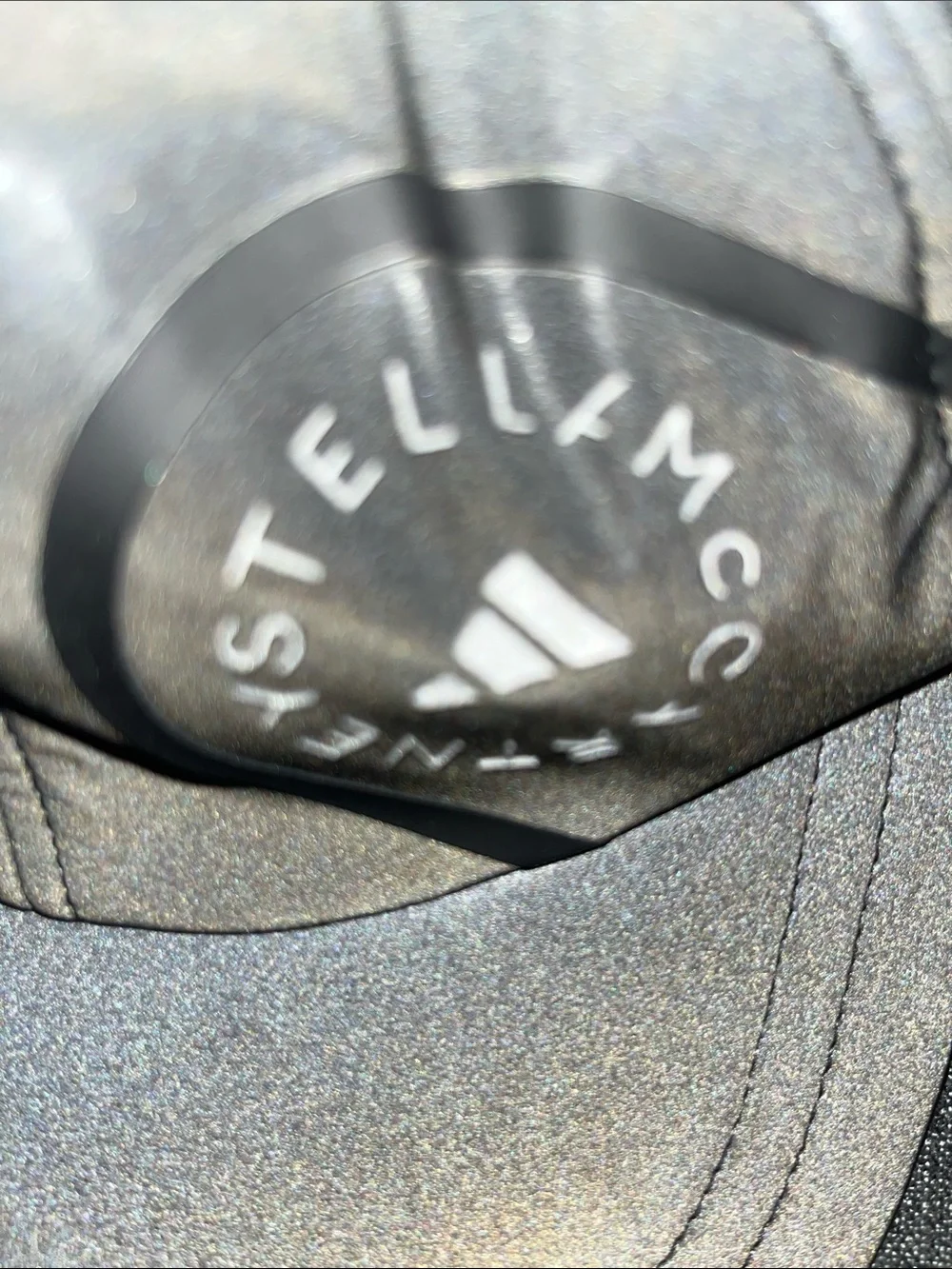 Adidas Stella McCartney Metallic Black Logo Baseball Cap